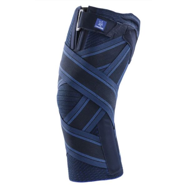 Thuasne GenuPro Ligastrap Adapt Genouillère Ligamentaire Semi-Ouverte – Double Sanglage et Baleines Interchangeables