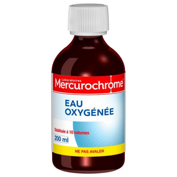 Mercurochrome Eau Oxygénée 10 Volumes - Décoloration des Cheveux & Poils -  200 ml