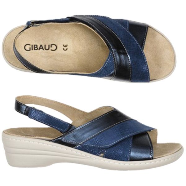 Gibaud CHUT Maresca Bleu Océan - Chaussures Confort Femme Pieds Déformés