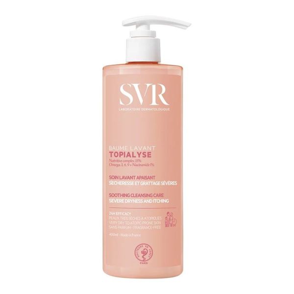 SVR Topialyse Baume Lavant - 400 ml - Nettoyant Ultra-Doux Peaux Très Sèches à Atopiques