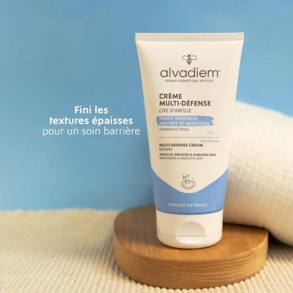 Crème Barrière Irritations et Rougeurs à la cire d'abeille 150ml - Crème Multi Défense : peaux sensibles, hypersensibles au froid