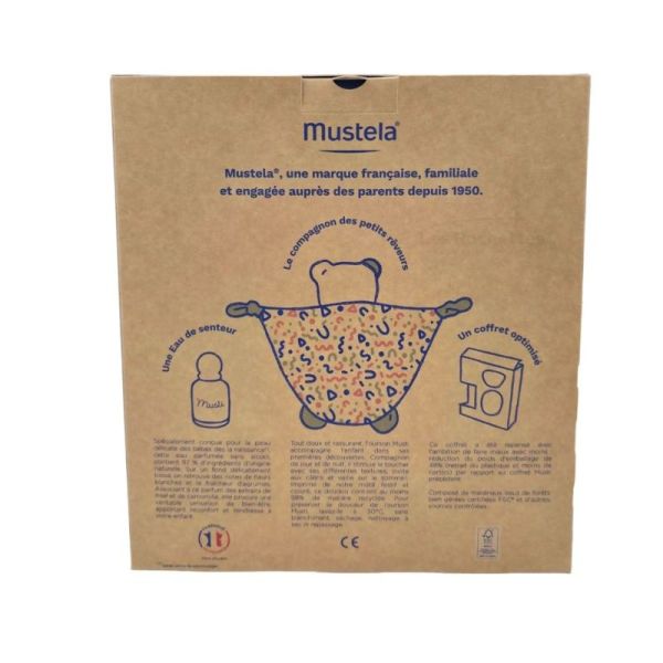 Mustela Coffret Musti Eau de Senteur et Doudou Vert et Blanc - Eveille les sens et parfume délicatement dès la naissance