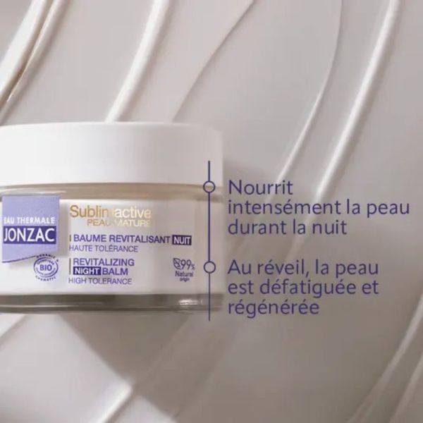 Jonzac Baume revitalisant nuit bio Pot 50 ml - Revitalisation et fermeté des peaux matures