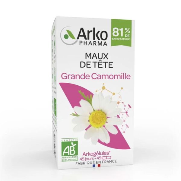 Arkopharma Arkogélules Grande Camomille Bio - 45 Gélules - Confort féminin & Soulagement