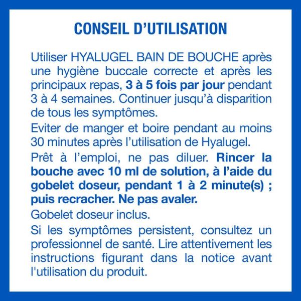 Hyalugel Bain de Bouche - 150 ml - Protège et Apaise les Gencives Sensibles