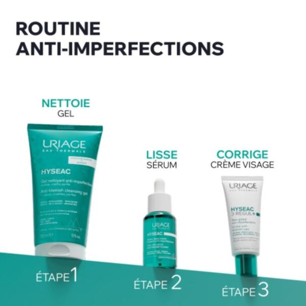 Uriage Hyséac 3-Regul+ Soin Global Anti-Imperfections 40 ml - Rééquilibre le microbiome et corrige toutes les imperfections