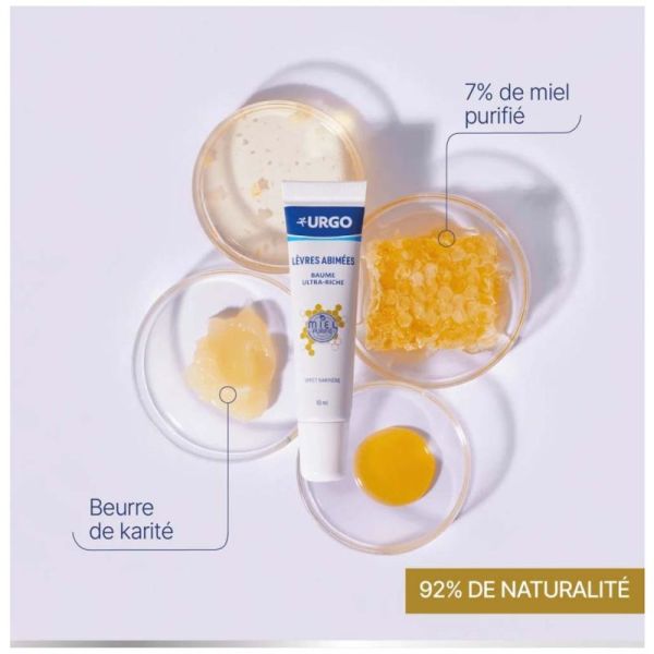 Urgo Lèvres Abimées Baume Ultra-Riche au Miel - 10ml