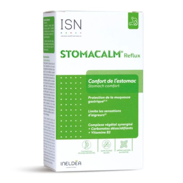 Ineldea Santé Naturelle Stomacalm Reflux Confort Gastrique - 20 Comprimés à Croquer