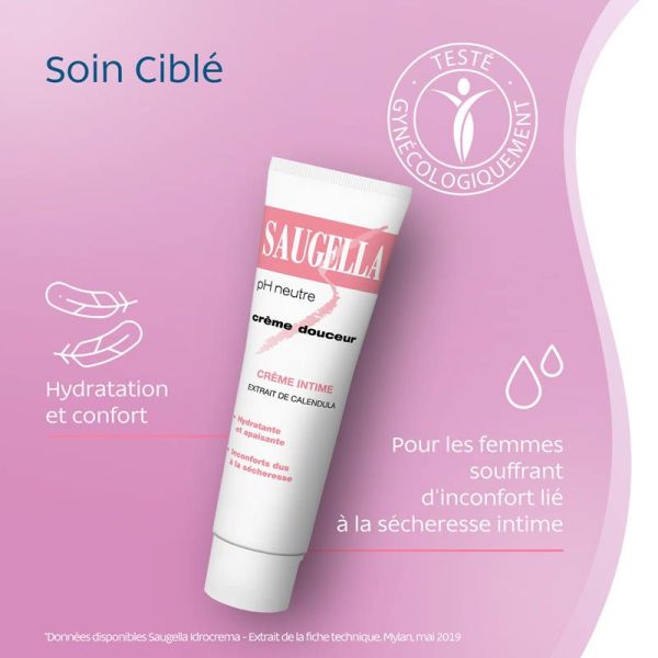 Saugella Crème Douceur 30ml - Hydratation et confort intime