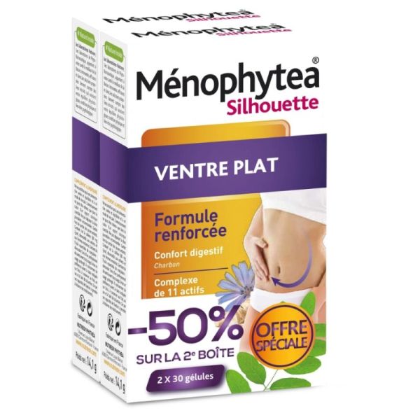 Nutreov Ménophytea Silhouette Ventre Plat Triple Action Lot de 2 x 30 comprimés
