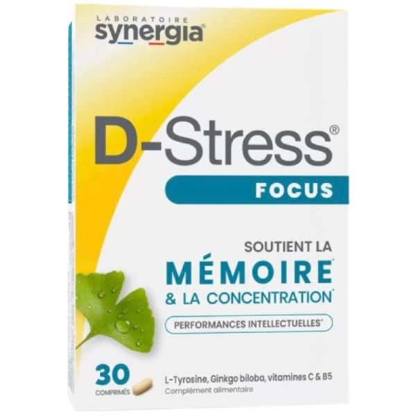 Synergia D-Stress Focus 30 Comprimés – Concentration et mémoire