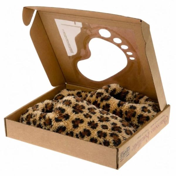 Pelucho Chaussons Chauffants Léopard Taille Unique 36-42 – Chaleur et détente
