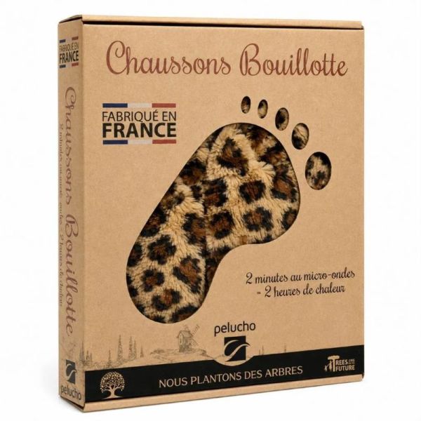 Pelucho Chaussons Chauffants Léopard Taille Unique 36-42 – Chaleur et détente