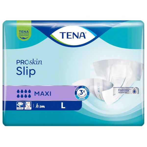 Tena Proskin Slip Maxi Protections Absorbantes - 24 protections - Taille L - Confortable et respirant