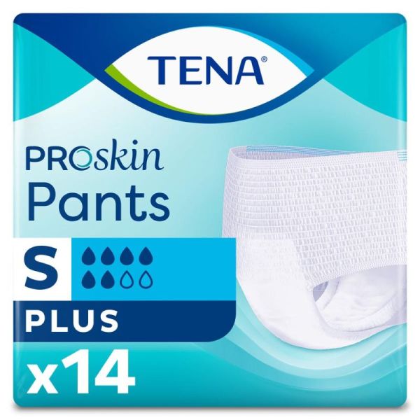 TENA ProSkin Pants Plus - Taille S - 14 Protections - Fuites Urinaires Modérées à Fortes