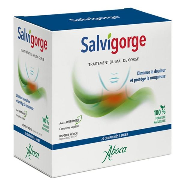 Aboca Salvigorge Traitement des Maux de Gorge - 20 Comprimés à Sucer
