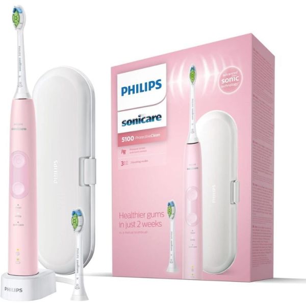 Philips Sonicare ProtectiveClean 5100 Brosse à Dents Électrique HX6856/29 Rose