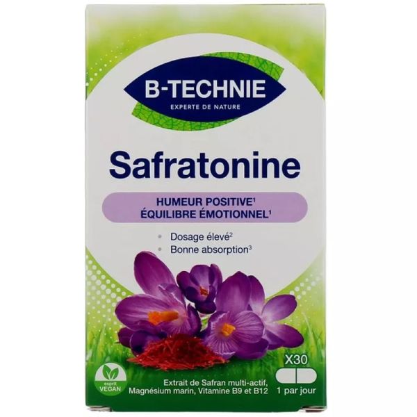 Biotechnie Safratonine - 30 gélules - Humeur positive, équilibre émotionnel et vitalité mentale