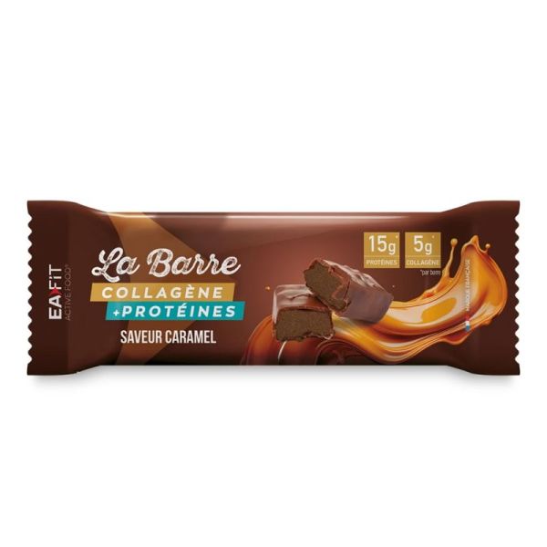 Eafit Active Food Barre Protéinée Collagène Caramel – Barre protéinée et collagène saveur caramel