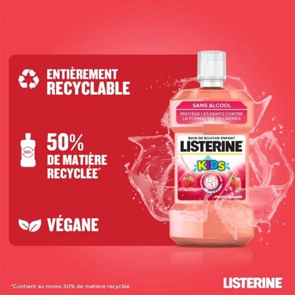 Listerine Kids Bain de Bouche Fruits Rouges 500ml – Protection carie