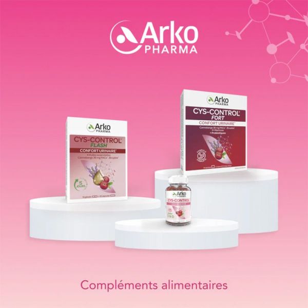 Arkopharma Cys-Control Fort Microbiotiques 10 sachets + 5 sticks à diluer - Confort urinaire