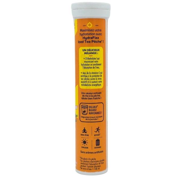 UPSA Hydrafizz Hydratation Iced Tea Pêche x16 – hydratation optimale électrolytes Vitamine C