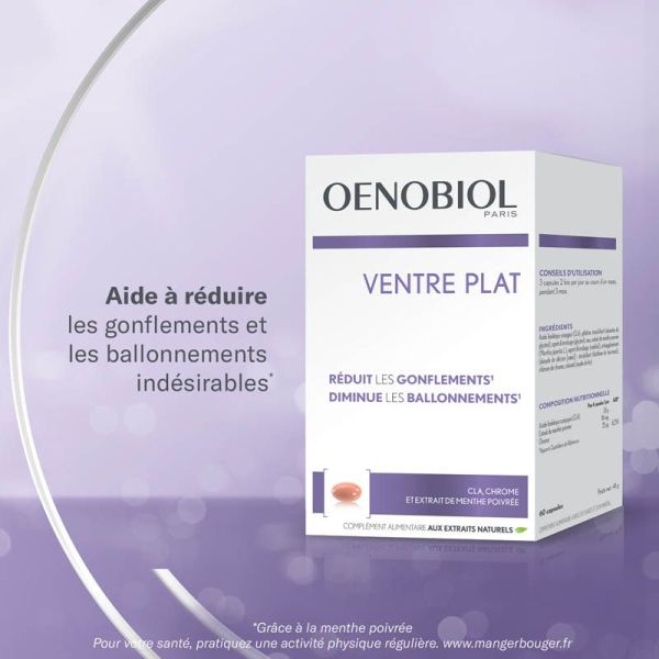 Oenobiol Ventre Plat - 60 capsules - Réduction des ballonnements et gonflements abdominaux