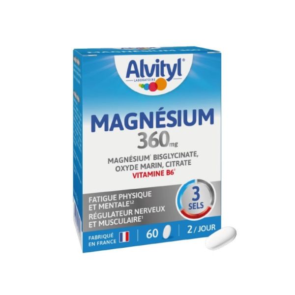 Alvityl Magnésium 360 mg Fatigue Physique et Mentale 60 comprimés - Régulateur nerveux et musculaire