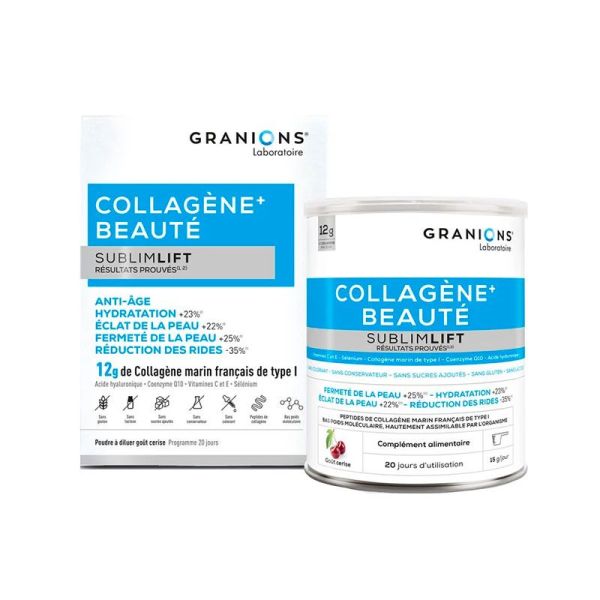 Granions Sublimlift - Collagène Marin Anti-âge - Goût Cerise - 300g