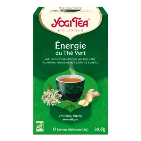 Yogi Tea Infusion Énergie du Thé Vert Bio - 17 Sachets