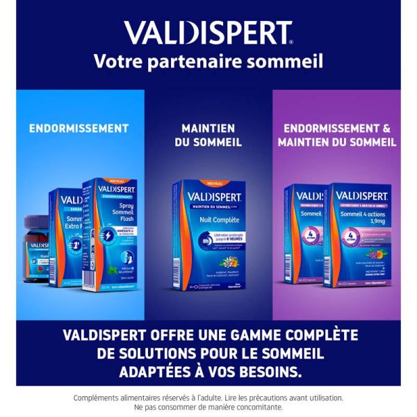 Valdispert Sommeil Rapide Mélatonine 1,9mg - Lot de 2 x 40 comprimés orodispersibles - Endormissement en 1 minute