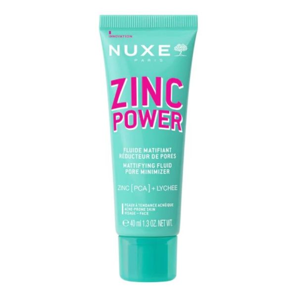 Nuxe Zinc Power Fluide Matifiant Réducteur de Pores 40ml - Peau lisse et matifiée