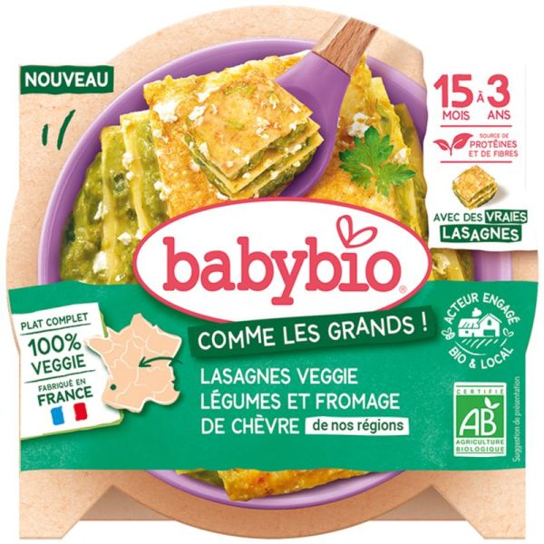 Babybio Comme Les Grands Lasagnes Veggie Légumes Et Fromage De Chèvre Bio 200g - Le plaisir veggie