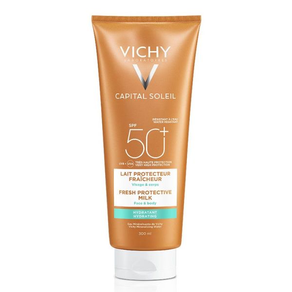 Vichy Capital Soleil Lait SPF50+ - 300 ml - Très Haute Protection Solaire Famille