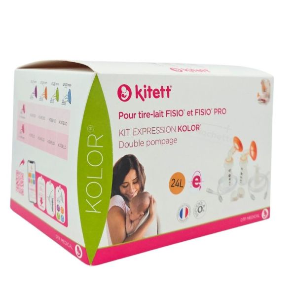 Kitett Kit Expression Double KOLOR - 24mm / Orange - Taille L - 1 kit - Pour tire-lait FISIO et FISIO PRO