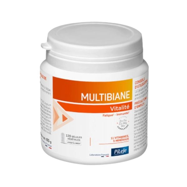 Pileje Multibiane Vitalité - Fatigue, Immunité - 120 gélules