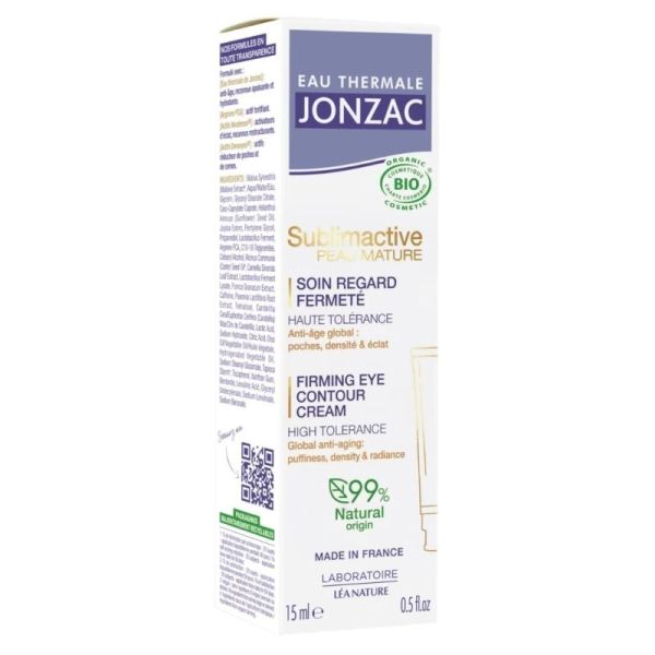 Jonzac Soin regard fermeté bio Tube de 15 ml - Fermeté et éclat du contour des yeux