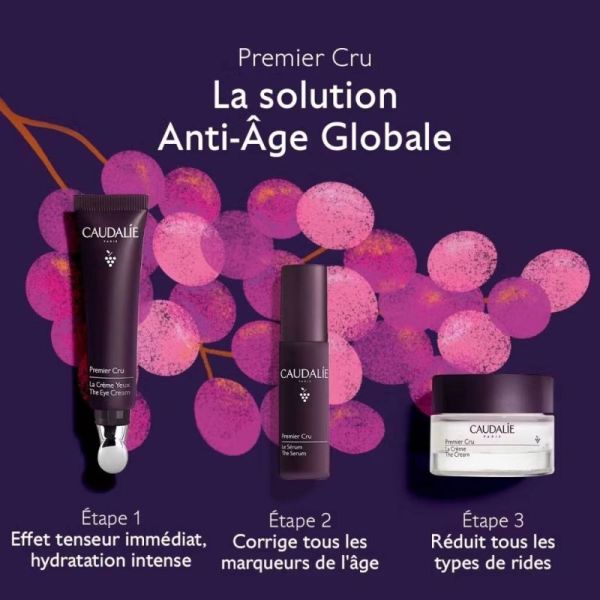 Caudalie Premier Cru Coffret Noël La Solution Anti-Âge Global 3 Soins - Correction jeunesse du visage et du regard