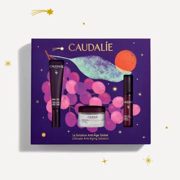Caudalie Premier Cru Coffret Noël La Solution Anti-Âge Global 3 Soins - Correction jeunesse du visage et du regard