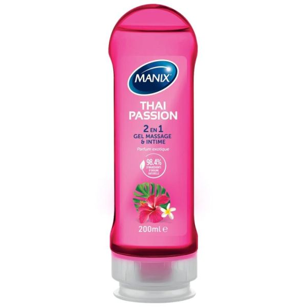 Manix Thai Passion Gel Intime & Massage 2 en 1 200 ml – Lubrifiant corps et intimité parfum exotique