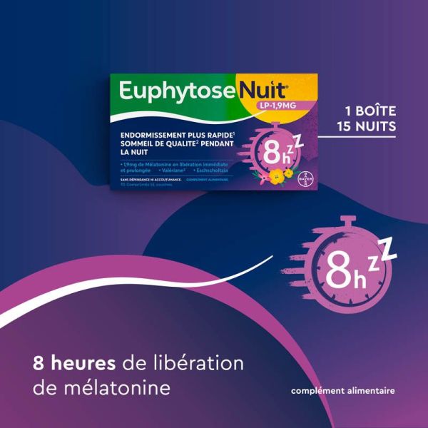 EuphytoseNuit Relaxation Endormissement Rapide - 15 comprimés
