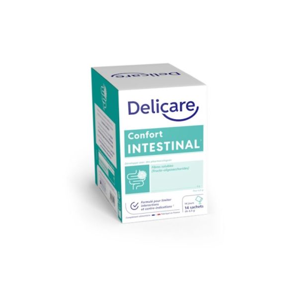 Delicare Confort Intestinal 14 sachets - Soutien du transit et apport en fibres
