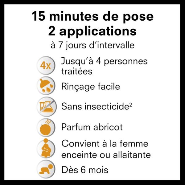 Pouxit Shampoo Abricot Shampooing Anti-Poux Et Lentes Flacon - 200ml - Traitement 15 Minutes, doux, sans insecticide