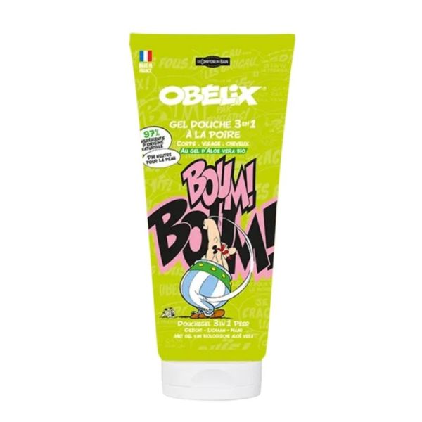 Le Comptoir du Bain Gel douche Obélix  3 en 1 Poire 200 ml - Nettoie en douceur, hydrate et apaise la peau