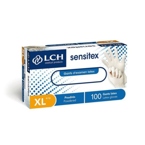 LCH Sensitex Gants d’Examen En Latex Poudrés - Boîte de 100 Gants