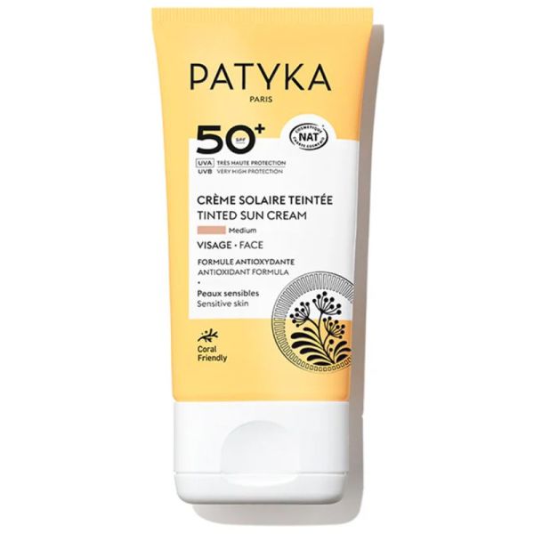 Patyka Crème Solaire Teintée Visage SPF50+ Medium 40ml – Haute protection