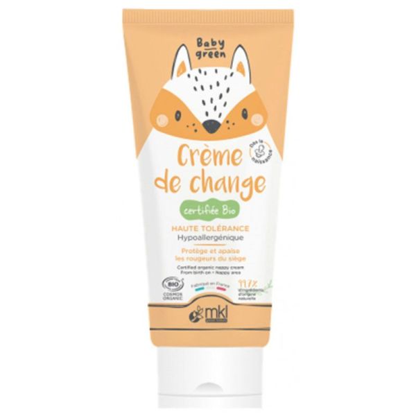 MKL Baby Green Crème de Change Bio - 75 ml - Protège, apaise et prévient les rougeurs du siège