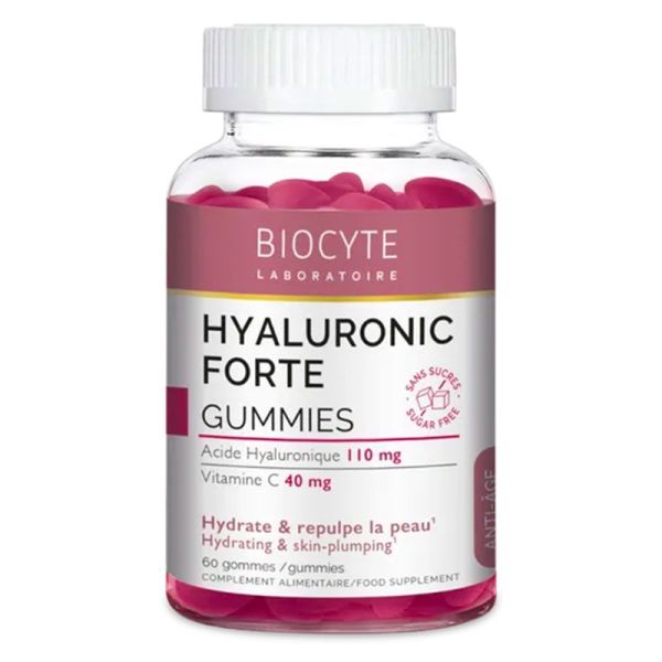 Biocyte Hyaluronic Forte - Hydrate et Repulpe la Peau - 60 Gummies