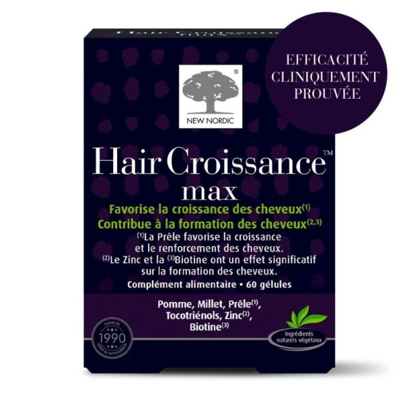 New Nordic Hair Croissance Max 60 gélules - Croissance, volume et force des cheveux