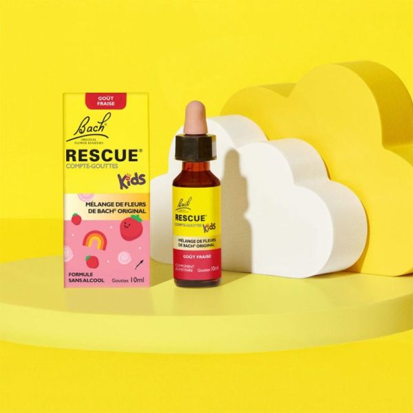 Rescue Bach Kids Compte-Gouttes Goût Fraise 10ml – Sérénité et réconfort